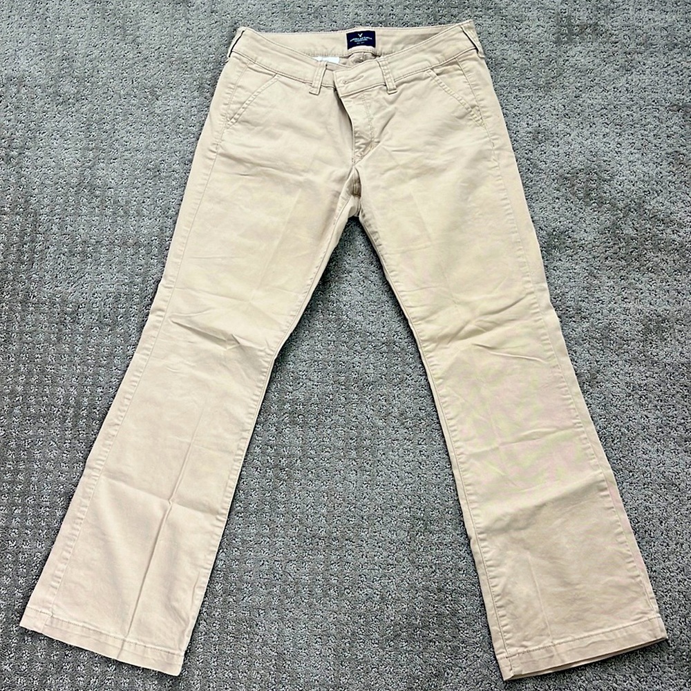 American Eagle, Size 8 Short, “Kickboot”, “Stretch”, khaki pants.